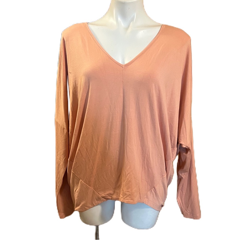 Badgley Mischka coral blouse dolman sleeves Sz large